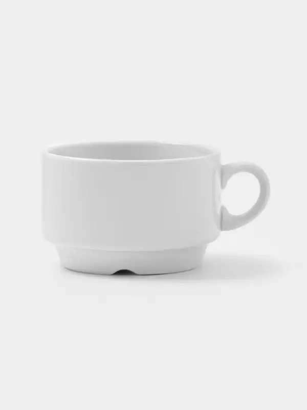 Чайная пара Дулевский фарфор &laquo;Белая&raquo;, чашка 250 мл, блюдце d=14.8 см, штабелируемая