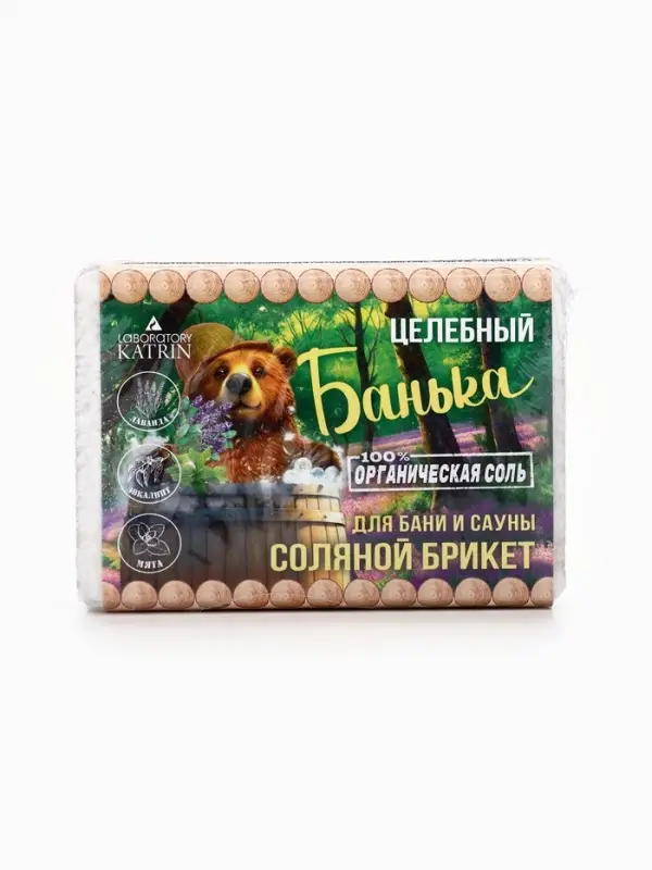 Соляной брикет для бани &laquo;Банька&raquo; целебный, 500 г