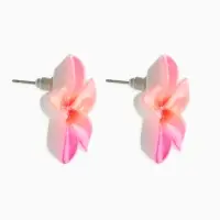 Серьги пластик "Цветок Лилии", цвет розовый