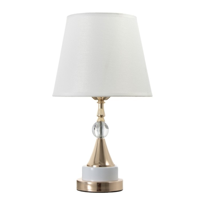 Настольная лампа Настольная лампа "Марфа" Е27 40Вт бело-золотой 22х22х40 см RISALUX