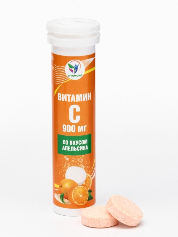 Напиток Витамин С со вкусом апельсина Vitamuno, 10 шипучих таблеток Напиток Витамин С со вкусом апельсина Vitamuno, 10 шипучих таблеток