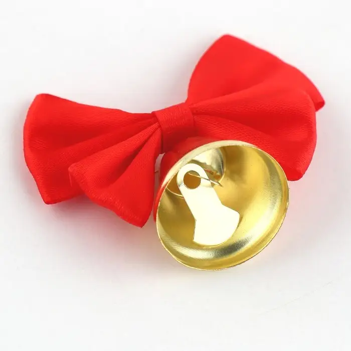Колокольчик на булавке с бантом на выпускной, красный, d = 2,6 см