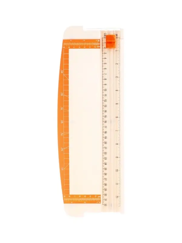 Резак для бумаги роликовый А4, до 3 листов, безопасное лезвие, длина реза 300 мм, корпус белый