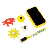 Доска магнитная двухсторонняя, под маркер и мел на подставках (мел, маркер, магниты), МИКС