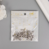 Декор для творчества металл "Конь на дыбах" серебро набор 10 шт 3,1х2,4х0,3 см