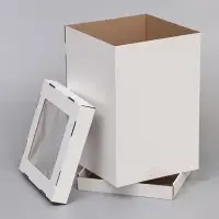 Коробка под торт, с ПВХ окном, белая, 30&times;30&times;45 см