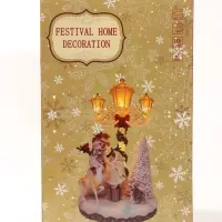 Фигурка светодиодная &laquo;Олени у фонаря&raquo;, новогодняя, 3хАА, музыка, свет, USB, 15&times;18&times;31 см