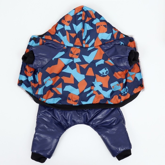 Комбинезон для собак на меховом подкладе с капюшоном, размер M  (ДС 26, ОШ 32, ОГ 44 см Комбинезон для собак на меховом подкладе с капюшоном, размер M  (ДС 26, ОШ 32, ОГ 44 см