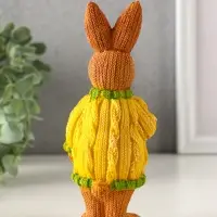 Сувенир полистоун "Заяц в вязанном свитере с охапкой моркови" 6,5х6,5х15,5 см Сувенир полистоун "Заяц в вязанном свитере с охапкой моркови" 6,5х6,5х15,5 см