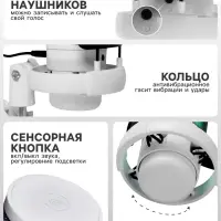 Микрофон конденсаторный для ПК, USB, пантограф, поп-фильтр, подсветка, шумоподавление, белый