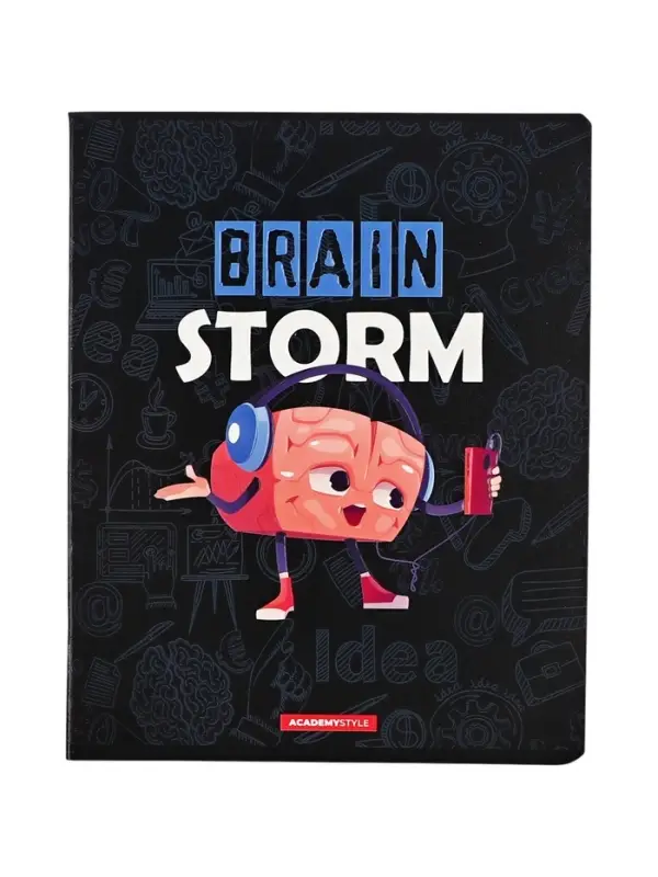 Тетрадь 48 листов, в клетку «Мозговой штурм», мелованный картон, МИКС Тетрадь 48 листов, в клетку «Мозговой штурм», мелованный картон, МИКС