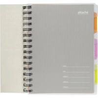 Бизнес-тетрадь 140л,кл,А5,SPIRAL BOOK Серый,евроспир,обл.пласт,раздел.84109