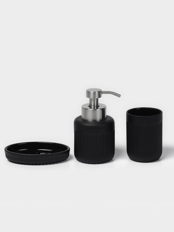 Набор для ванной Набор для ванной "Блеск" 3 предмета (дозатор для мыла, стакан, мыльница)