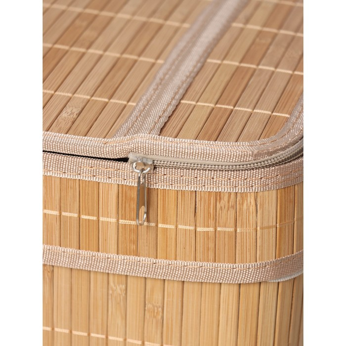 Корзина для белья Доляна «Кантри», с крышкой, 46×26×55 см, цвет бежевый Корзина для белья Доляна «Кантри», с крышкой, 46×26×55 см, цвет бежевый