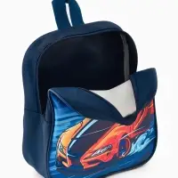 Рюкзак детский 20,5*9*24, отд на молнии,машина т-синий