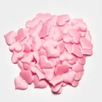 Сердечки декоративные атласные 3.5 см, розовые, 100 штук