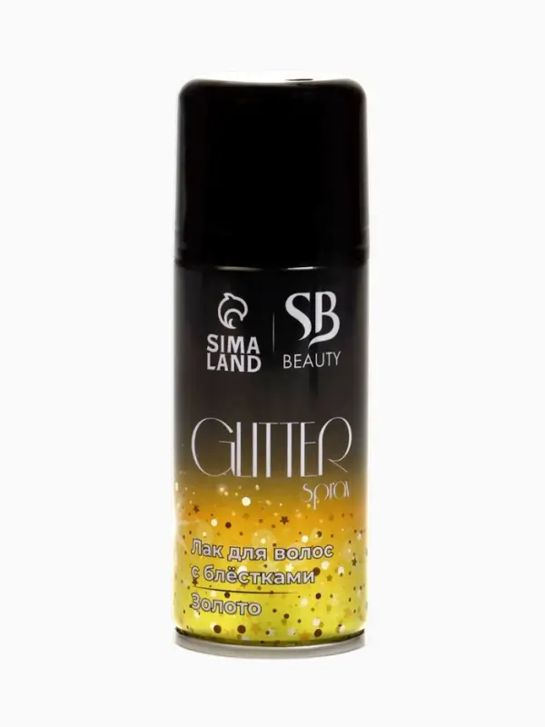 Лак для волос Secret Beauty с блестками, золото, 100 мл