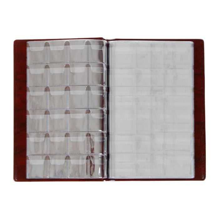 Альбом для монет 125 х 185 мм Calligrata  Альбом для монет 125 х 185 мм Calligrata "Комби" на 138 монет, 8 листов, обложка искусственная кожа, коричневый