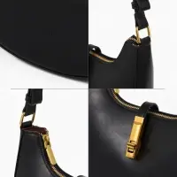 Сумка женская багет TEXTURA на молнии, 24&times;6&times;14 см, чёрная