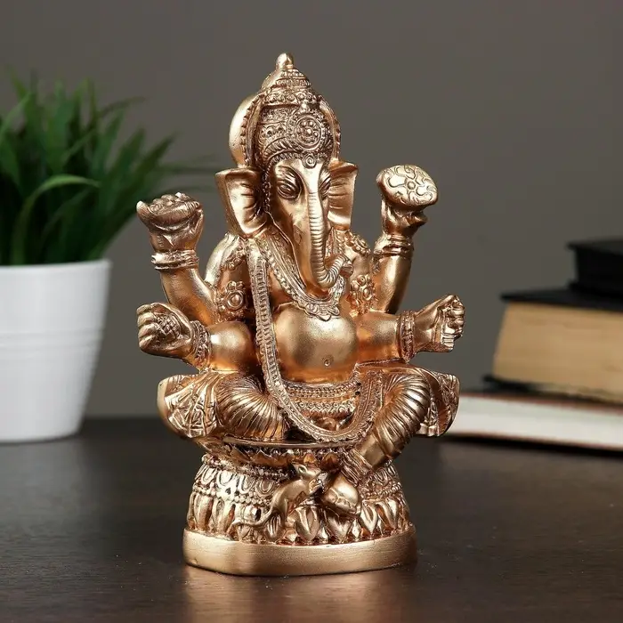 Фигурка гипс &laquo;Ганеша&raquo;, бронза, 7&times;17&times;12 см