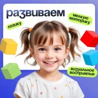 Развивающий набор IQ-ZABIAKA &laquo;Логик-кубики&raquo;, 24 элемента, 96 заданий, по методике Монтессори, 3+