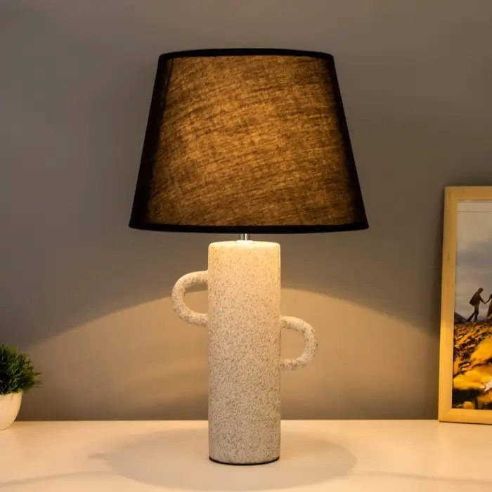 Лампа настольная RISALUX &laquo;Бату&raquo;, E14, 40 Вт, серая, 28&times;28&times;40 см