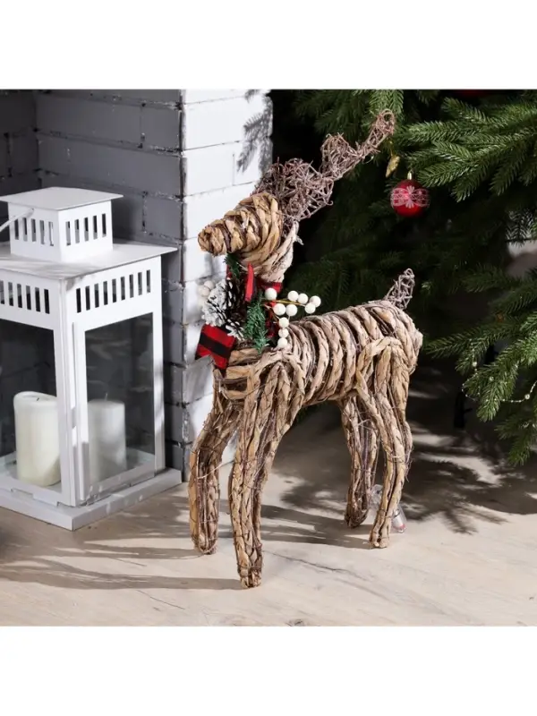 Светодиодная фигура &laquo;Олень&raquo; 32&times;60&times;10 см, текстиль, металл, от батареек AAх2, свечение тёплое белое