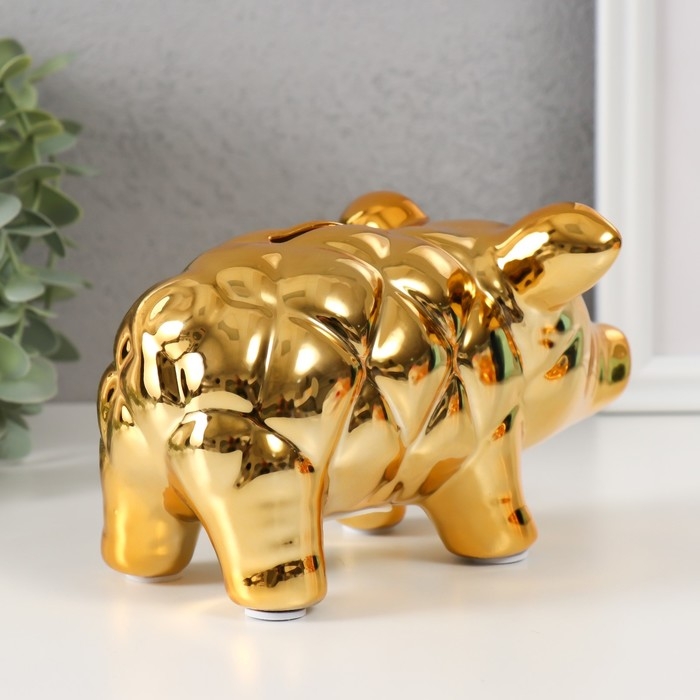 Копилка керамика Копилка керамика "Золотая свинка" каретная стяжка 17,9х11,4х10 см