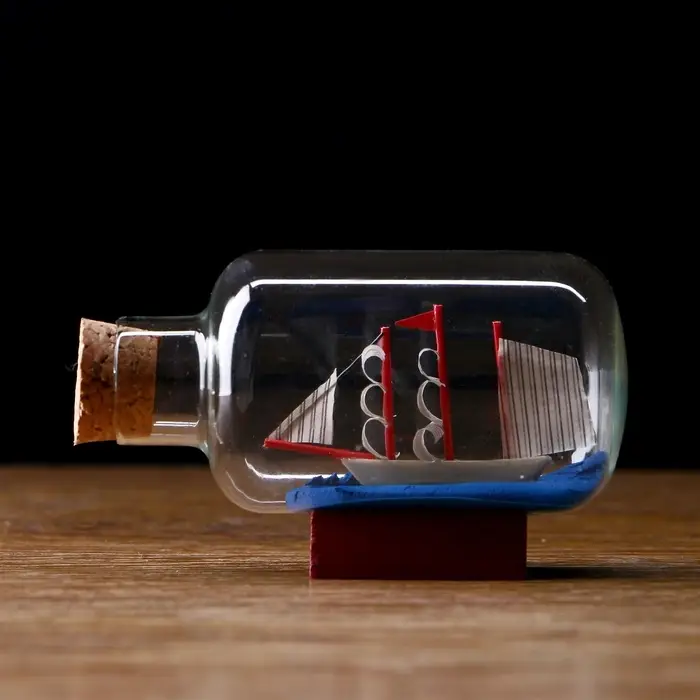 Корабль в бутылке &laquo;Анна&raquo;, 7.5&times;4.2&times;5 см, паруса, МИКС