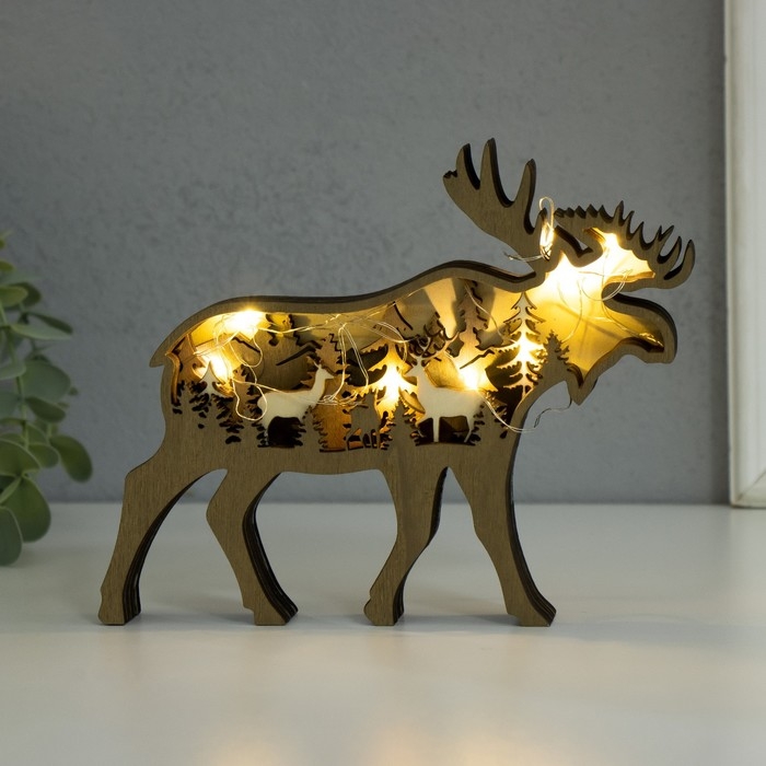 Сувенир дерево свет Сувенир дерево свет "Лось" 18х14 см