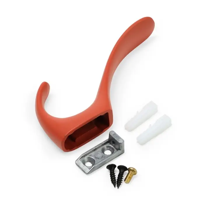 Крючок мебельный CAPPIO HEEL LIGHT, двухрожковый, цвет кирпичный