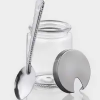 Набор для специй Доляна &laquo;Стиль&raquo;, 3 предмета: сахарница с ложкой 80 мл, солонка и перечница 50 мл, подставка-салфетница, стекло, прозрачный