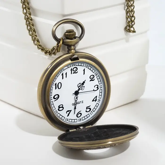 Карманные кварцевые часы &laquo;Римские цифры&raquo;, на цепочке 80 см