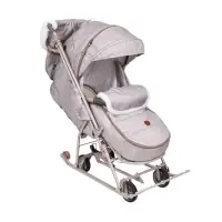 Санки - коляска «Наши детки 6», чехол для ног, муфта, сумка, бежевый