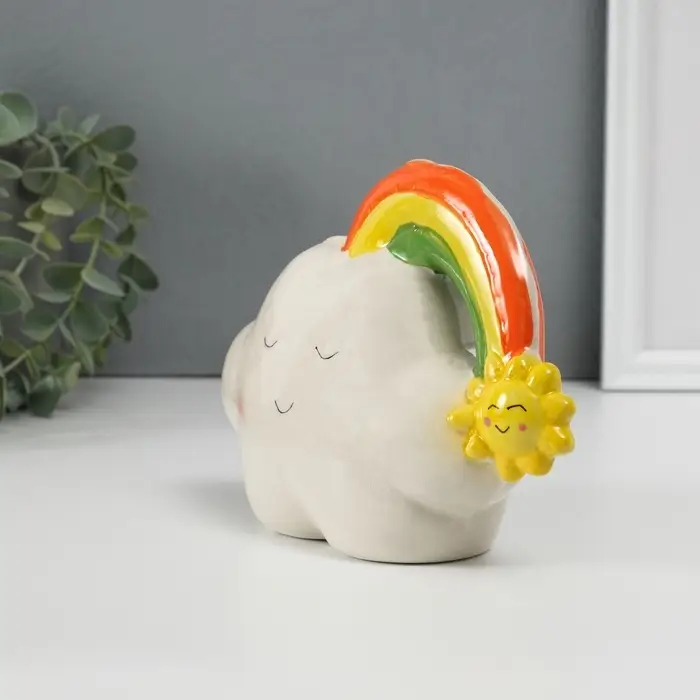 Копилка для денег &laquo;Облачко-шарик с радугой&raquo;, керамика, 7.5&times;18&times;13.2 см