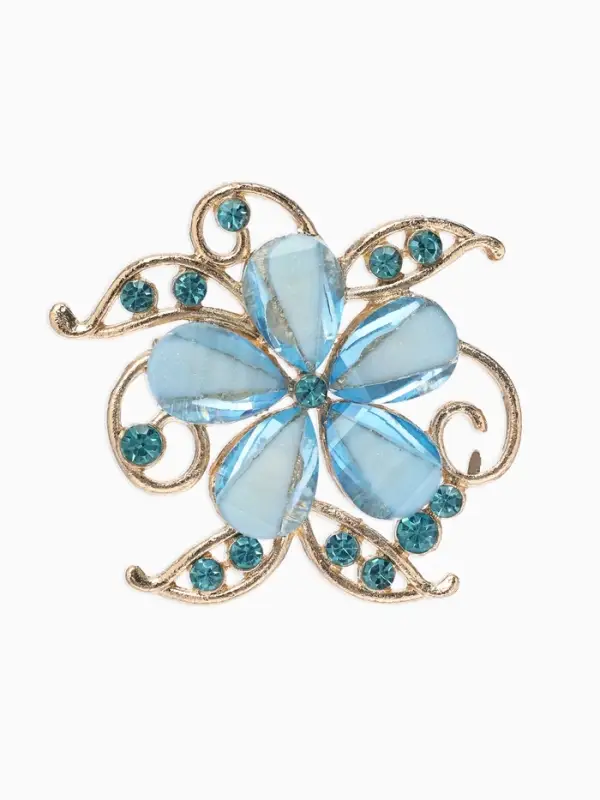 Брошь &laquo;Цветок Незабудка&raquo;, голубая в золоте
