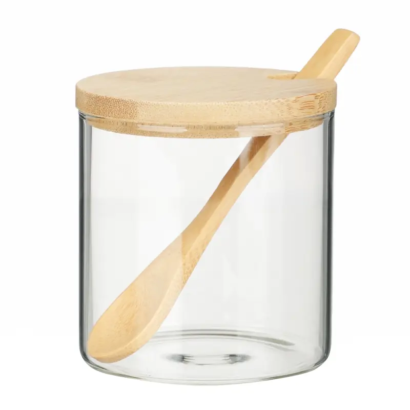 VETTA ЭКО Набор банок для хранения с ложкой, 3шт., 300мл, 28х10х9,5см, стекло, бамбук