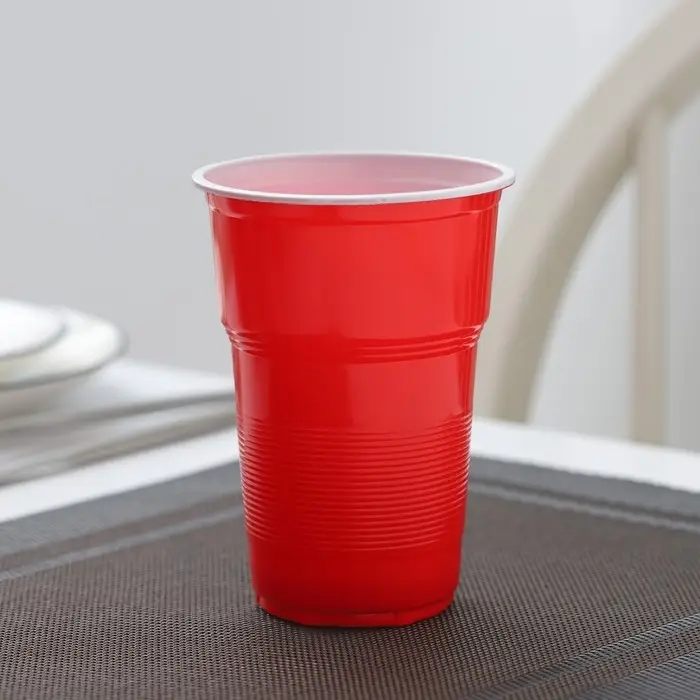 Стаканы одноразовые &laquo;Факел Экстра&raquo;, набор 10 шт., 500 мл, пластик, d=10 см, красный, белый