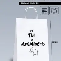 Пакет подарочный «Ну ты и древность», 24×10×32 см 1 шт.