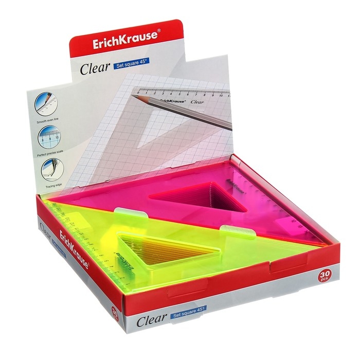 Треугольник 16 см ErichKrause Треугольник 16 см ErichKrause "Neon", 45°, микс