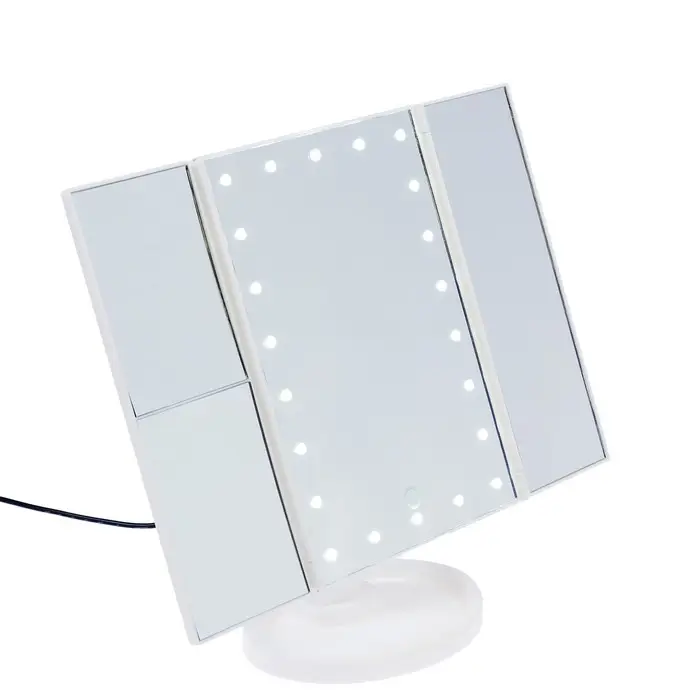 Зеркало Luazon KZ-07, подсветка, 30&times;18&times;7 см, 22 диода, 4хААА, (не в комплекте), белое