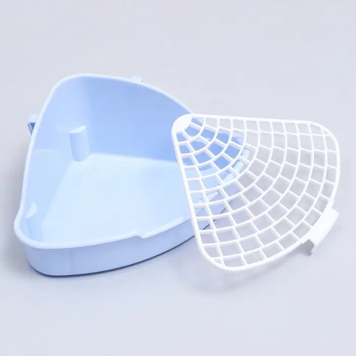 Туалет для кроликов и хорьков &laquo;Пижон&raquo;, 24&times;18&times;11 см, угловой, пластик, синий