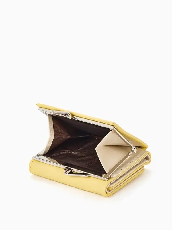 Кошелёк женский на кнопке, 10.5&times;3&times;8.5 см, однотонный, жёлтый