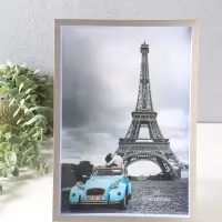 Фоторамка пластик формат А4 "Ламберто" серебро с белым 31х21,8х3,5 см