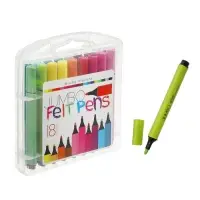 Фломастеры 18 цветов BRIGHT COLORS JUMBO, утолщенные, в пластиковом пенале