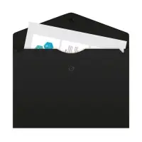 Папка-конверт на кнопке А5, 150 мкм, Calligrata "No Secret", непрозрачная, черная, микс цветные кнопки