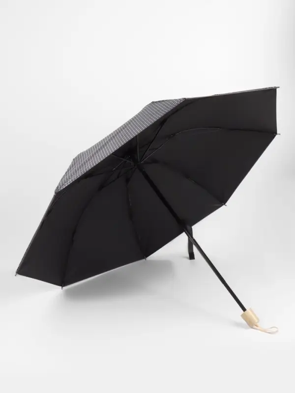 Зонт механический &laquo;Мелкая клетка&raquo;, эпонж, 4 сложения, 8 спиц, R=48/55 см, d=96 см, МИКС