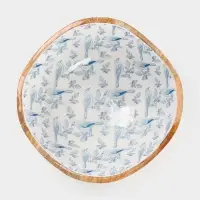 Салатник &laquo;Синие птицы&raquo;, 29&times;29&times;11 см, дерево манго