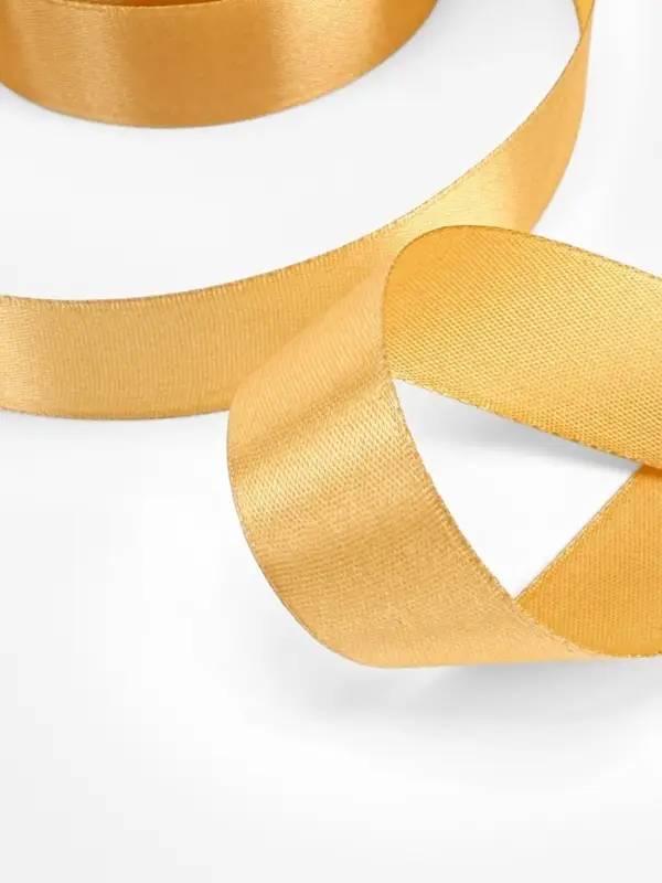 Лента атласная, 25 мм, 23&plusmn;1 м, золотисто-бежевая №186