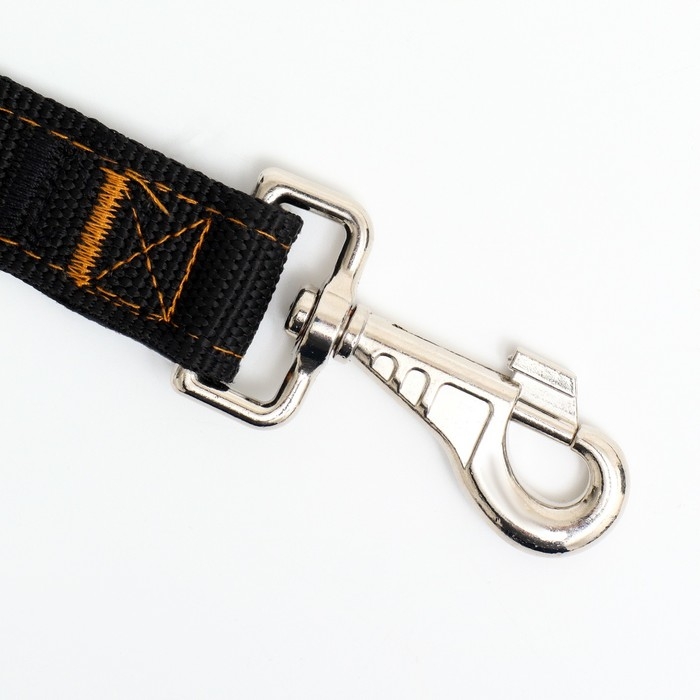Поводок двухслойный с усиленным карабином, 3 м х 3 см, чёрный Поводок двухслойный с усиленным карабином, 3 м х 3 см, чёрный